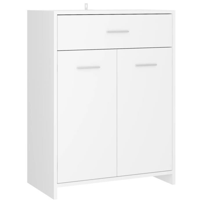 VidaXL Armoire de salle de bain Blanc 60x33x80 cm Aggloméré