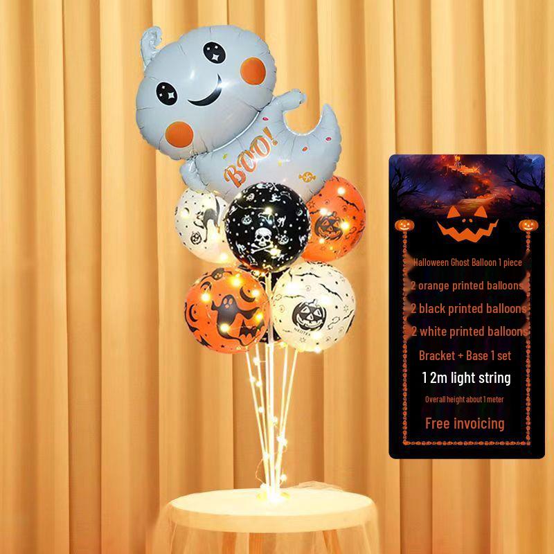 Halloween Pumpkin Skeleton Balloon Columns for Party and Event Decoration