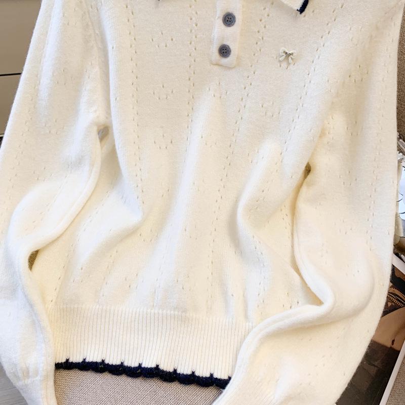 2025 Autumn Chic Korean-Style Oversized POLO Collar Knit Sweater for Women