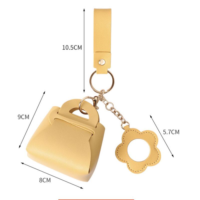 Fashion With Mirror Mini Bag Keychain PU Leather Luxury Earphone Key Bag Creative key holder
