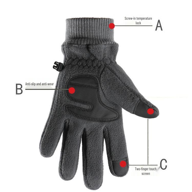 Unisex Winter Fleece Gloves: Windproof, Touchscreen-Compatible for Cycling, Sports, and Skiing