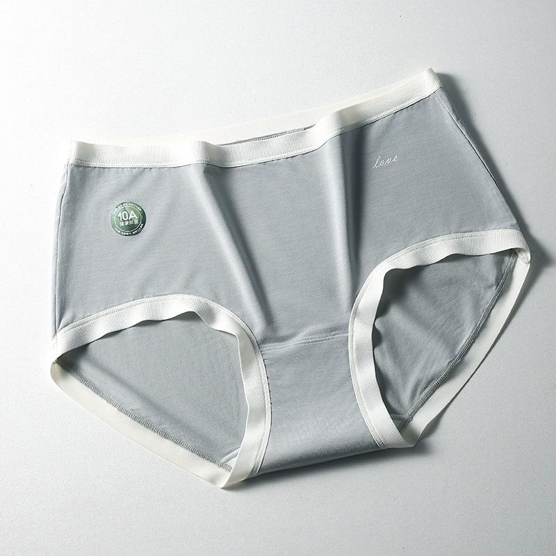 Women's Spring and Autumn Pure Cotton Middle Waist 10A Class Antibacterial Briefs