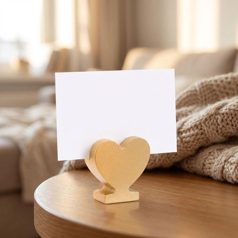12PCS Gold Table Number Cards Stands Star Heart Shaped Name Card Clips Place Card Holders  Reception