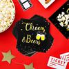 40 Pcs Cheers & Beers Napk Cheers Beer Party Supplies Disposable Cocktail Napk Black and Gold Foil Paper Napk for 30th 40th 50th 60th 70th 80th 90th