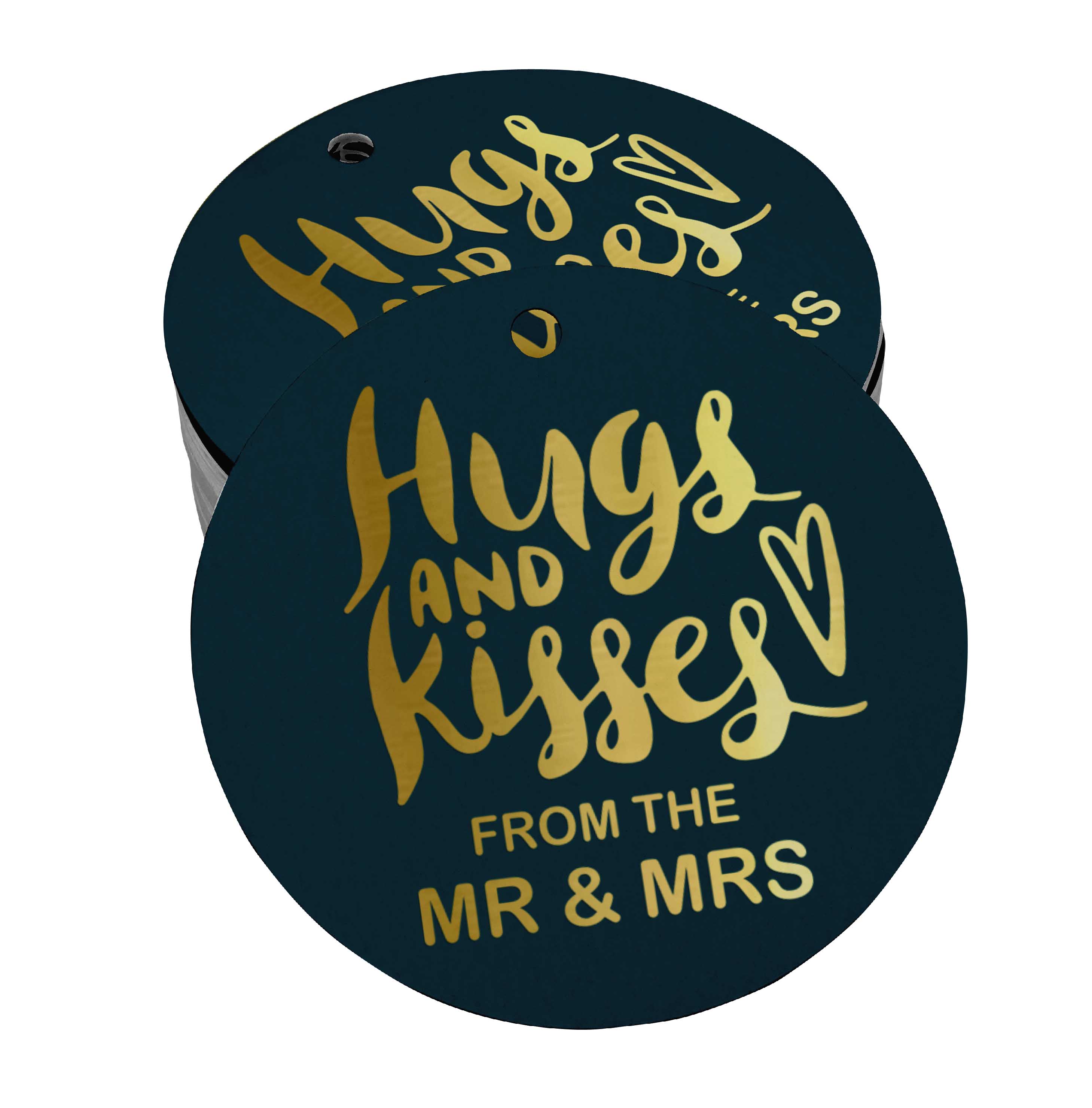 

Inkdotpot Pack Of 100 Hugs & Kisses From The Wedding Favor Paper Tags Craft Real Gold Foil Hang 50 Gold Foil Tags синій