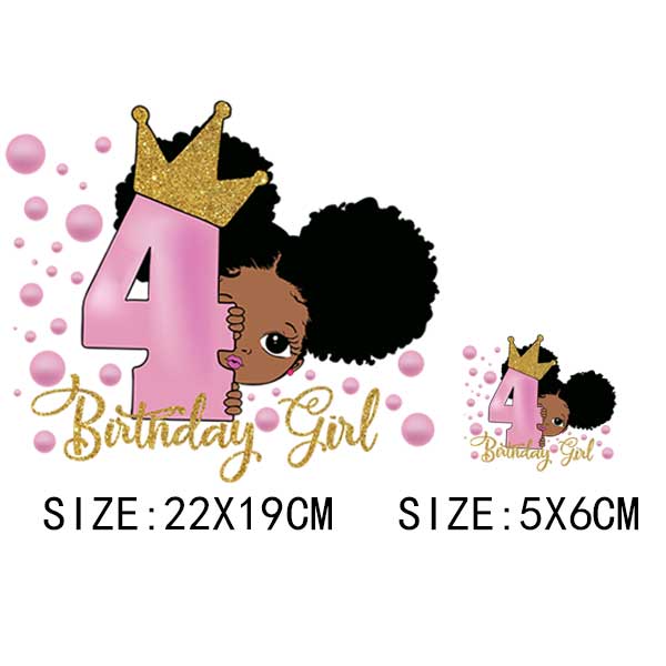 

Термонаклейки с мультяшным номером для именинницы для одежды, детские футболки «сделай сам», термоклеевые нашивки, модные детские наклейки