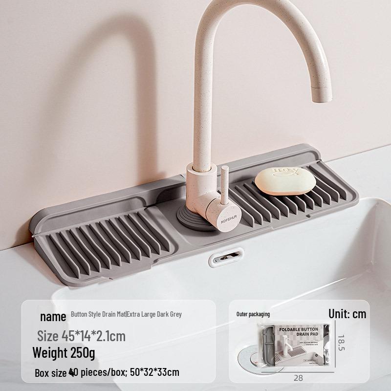 Morandi Silicone Faucet Drip Mat - Leak-Proof, Anti-Slip Kitchen Sink & Washstand Mat