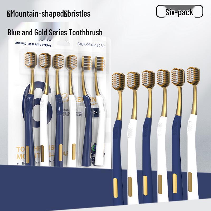 Sam s Club Adult 6-Pack Wide Head Toothbrush with Antibacterial, Gum Protection & Teeth Strengthening Features.