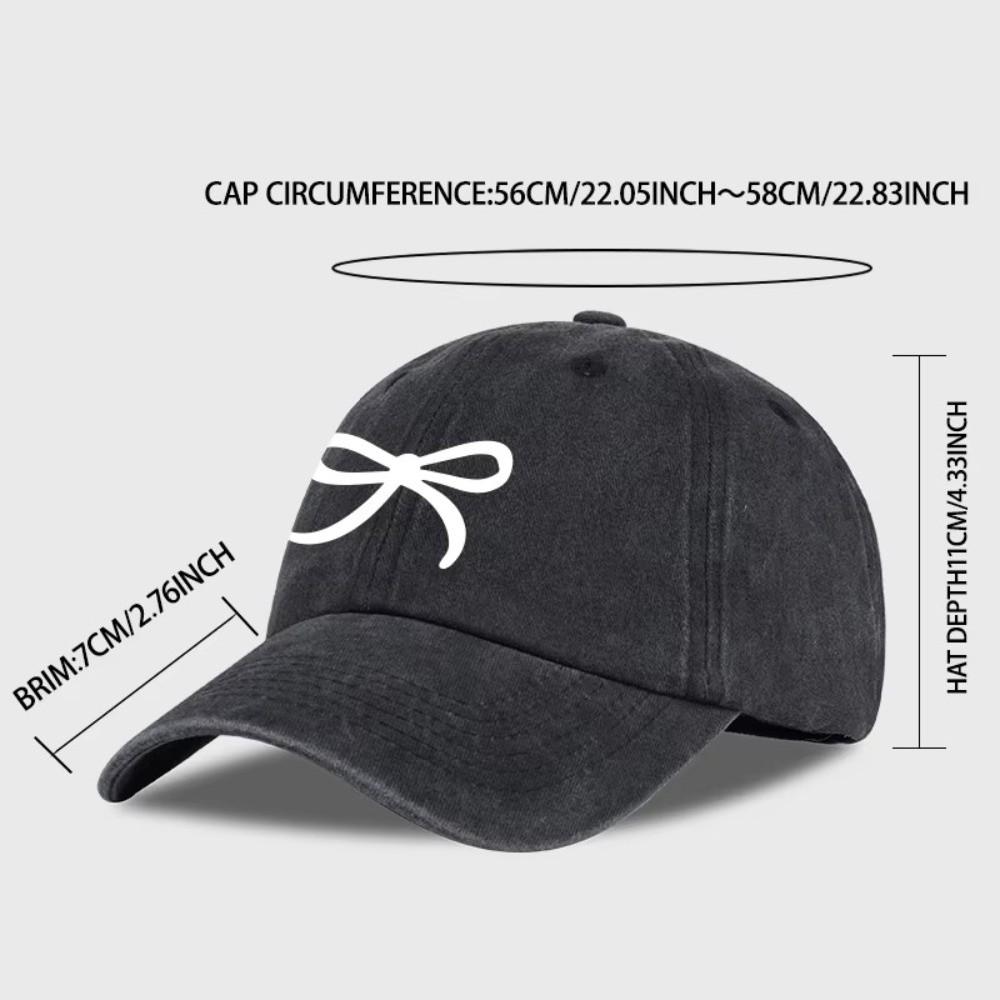 Embroidery Bow Sun Cap Adjustable Sun Hat Unisex Baseball Cap