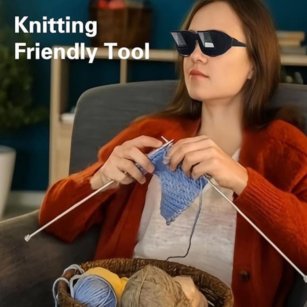 Svarte Heklede Briller Glassprisme Periskop Refraktive Briller Late Briller For Seniorer