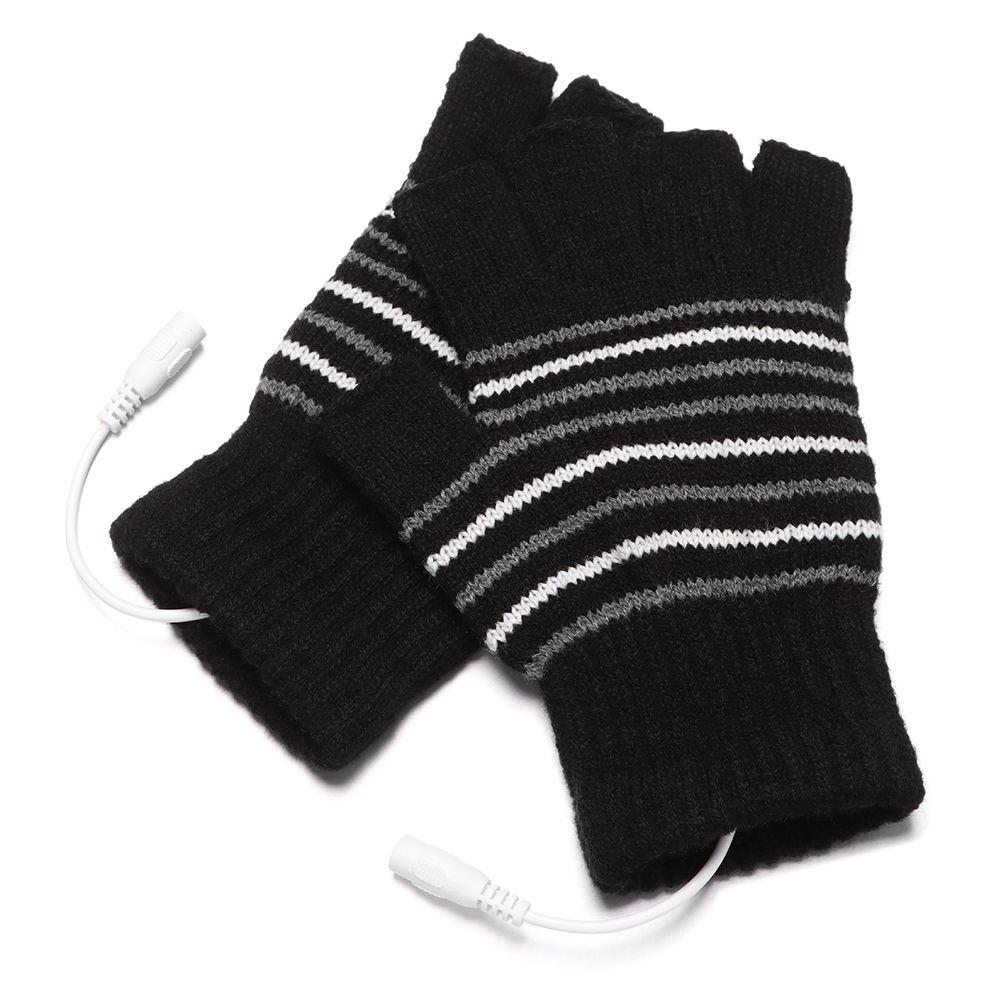 USB Winter Electric Heating Gloves Full&Half Finger Gloves Heated Gloves Knitted Mitten