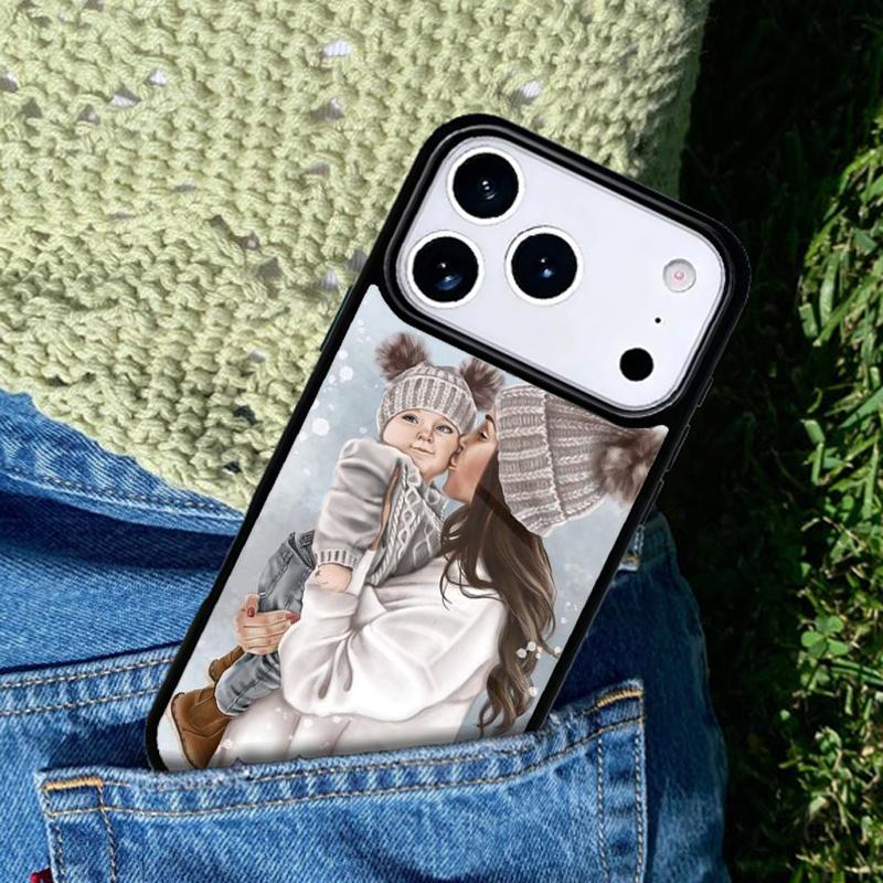 Mom Daughter Girl Son Dad Mobile Phone Case Compatible with IPhone 17 16 15 14 13 12 11Pro Max 17 Air Cover