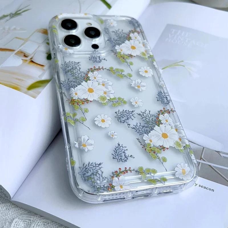 Floral Flower Sunflower Painted Clear Phone Case For  Mi 14 13 12 12T 13T Pro 11 Lite 5G NE Poco X6 X5 X3 Pro Airbag Cover