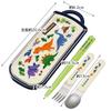 Skater Antibacterial Slide Trio Set Lunch and Dinosaur Made In Japan Children's (TACC2AG-A) - Box, Chopsticks, Spoon, Fork, Design, Boys,