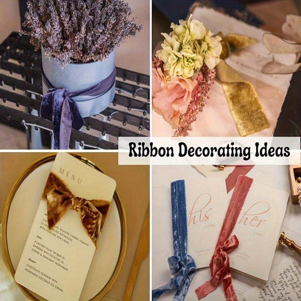 1roll Velvet Ribbon Wide Wired Velvet Ribbon for Wreaths Flower Bouquet Photography Dress Sash Wedding Decor 10 Yards Gift Packing Tape