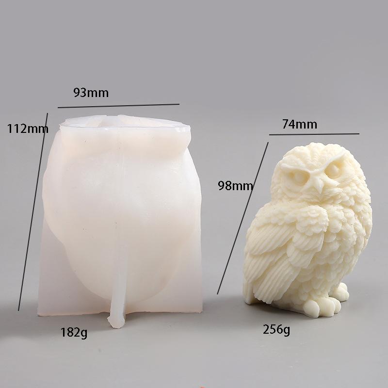 Large Owl Silicone Molds 3D Cute Owl Scented Candle Soap Plaster Crafts Resin Mold DIY Animal Decorative Art Making Tools