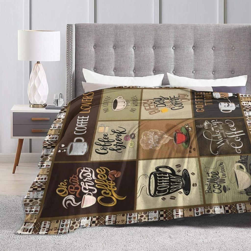 Coffee Blanket for Woman Coffee Throw Blanket Stuff Decor Merch Cozy Flannel Soft Warm Plush Lightweight Bedding Gifts for Girl Woman Sofa Bedding
