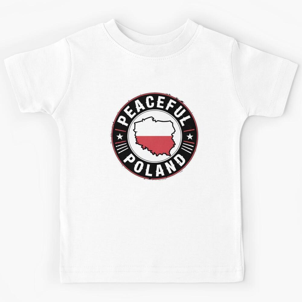 Peaceful Poland Retro Badge – Unity and Hope Kids T-Shirt 150