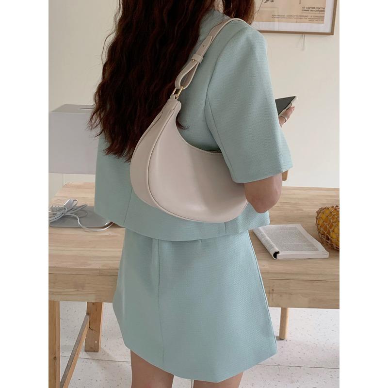 Spring and Summer New Underarm Bag Half-moon Bag Simple and Versatile Shoulder Bag Texture Bag Women's Crossbody Bag