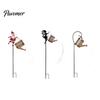 Metal Yard Ornaments for Gift Christmas Solar Santa Kettle Light, Solar-Powered Claus Watering Can Stake Lamp Decorative Stakes with LED String,