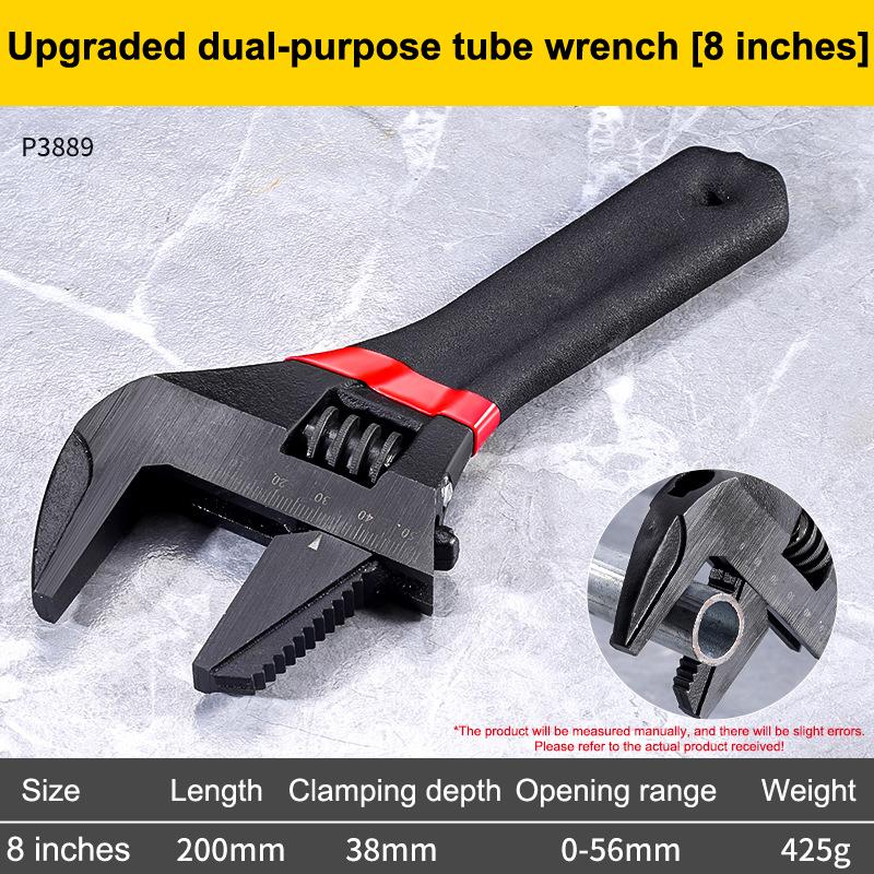 1 Pcs 6/8" Short Handle Adjustable Wrench Oversized Open Bathroom Wrench Mini Small Board Large-Diameter Adjustable Short Handle