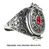 Antique Openable Gawu Box Ring Unique Jewelry Storage Container Finger Ring Adjustable Opening Ring for Men Women