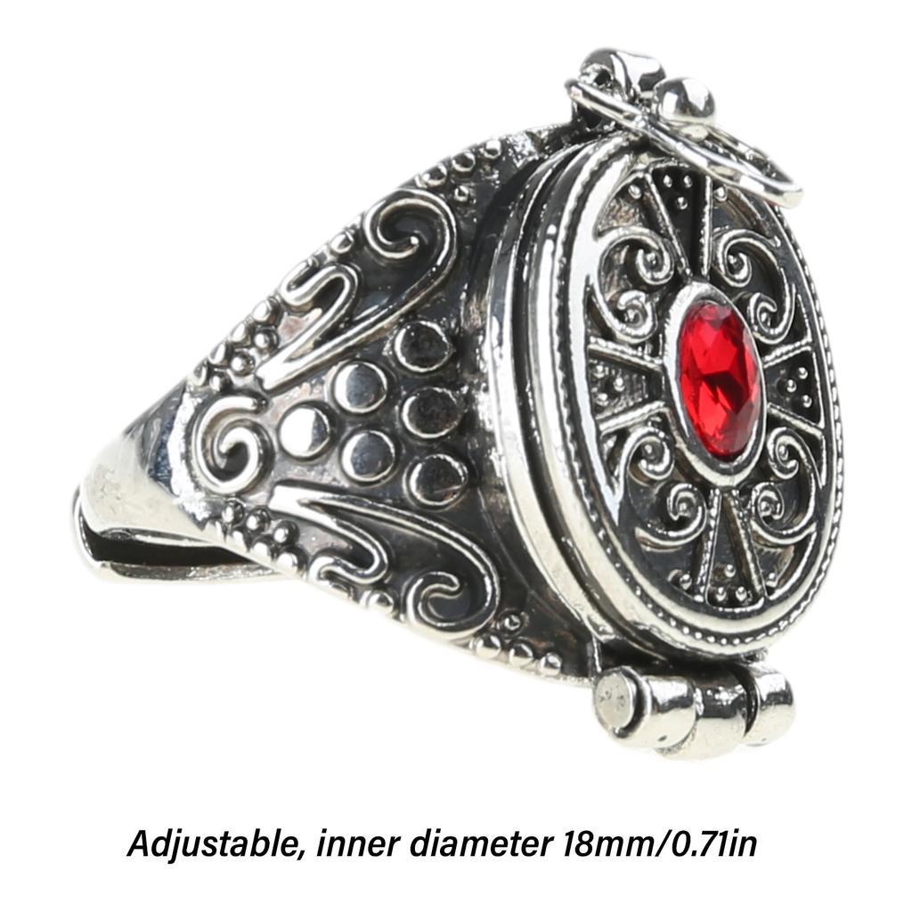 Antique Openable Gawu Box Ring Unique Jewelry Storage Container Finger Ring Adjustable Opening Ring for Men Women