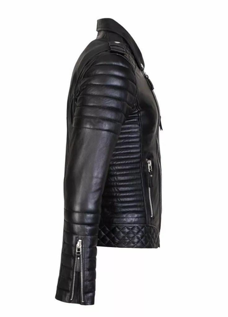 Lambskin Soft Stylish Men Jacket Black Genuine Lambskin Real Leather Handmade