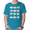 Unisex Crew Neck T-Shirt Hairy Clouds Graphic Short Sleeve Casual Tee