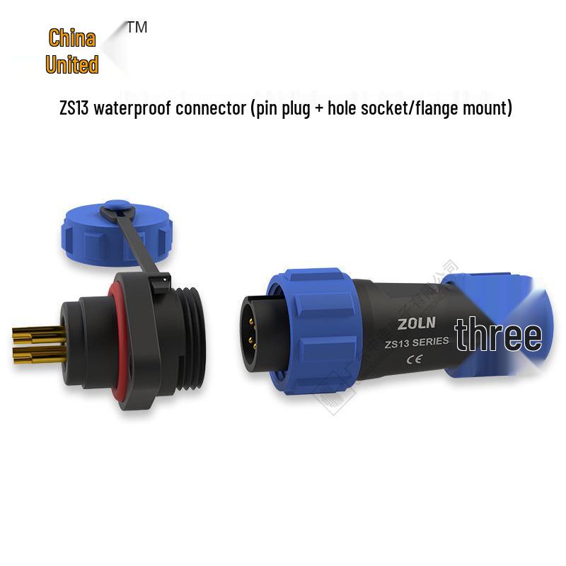 ZS Waterproof IP68 Aviation Plug Socket: Solderless 3/4/5-Pin Male-Female High-Current Connector.