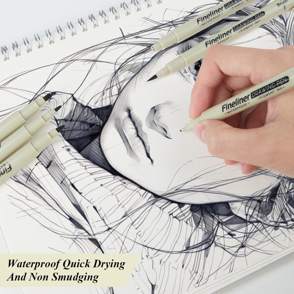 Fine-liner Waterproof Quick-Dry Needle Tip Pen Set for Children's Outlining & Drawing