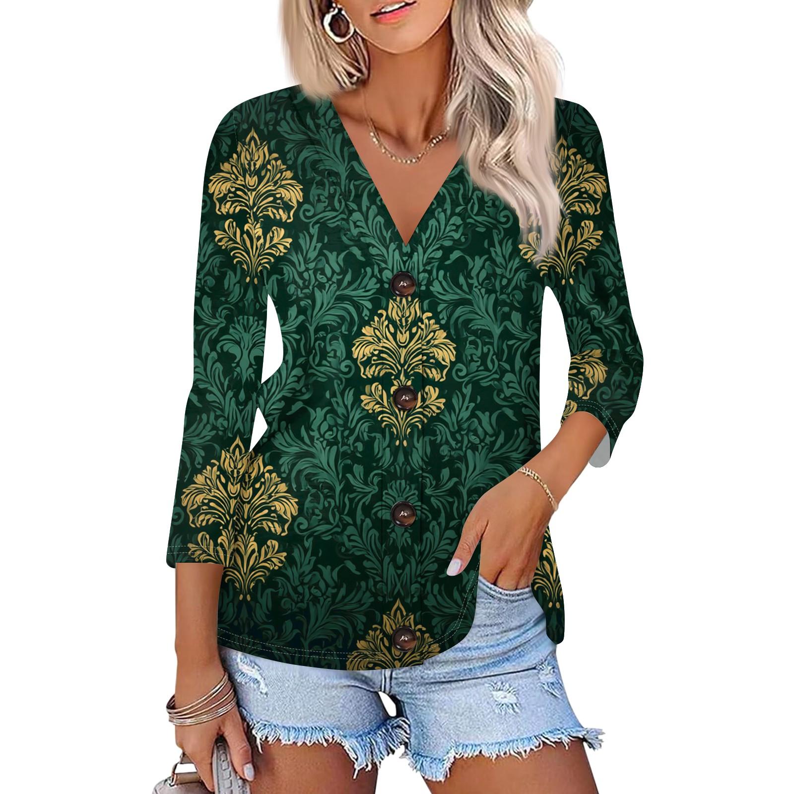 

Женский повседневный модный кардиган на пуговицах с рукавом три четверти и цветочным принтом L