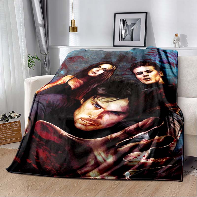 The Vampire Diaries Elena Poster Print Soft Flannel Throw Blanket Warm Sofa Couch Bed Home Decor Cover For Vampire Diaries Fans