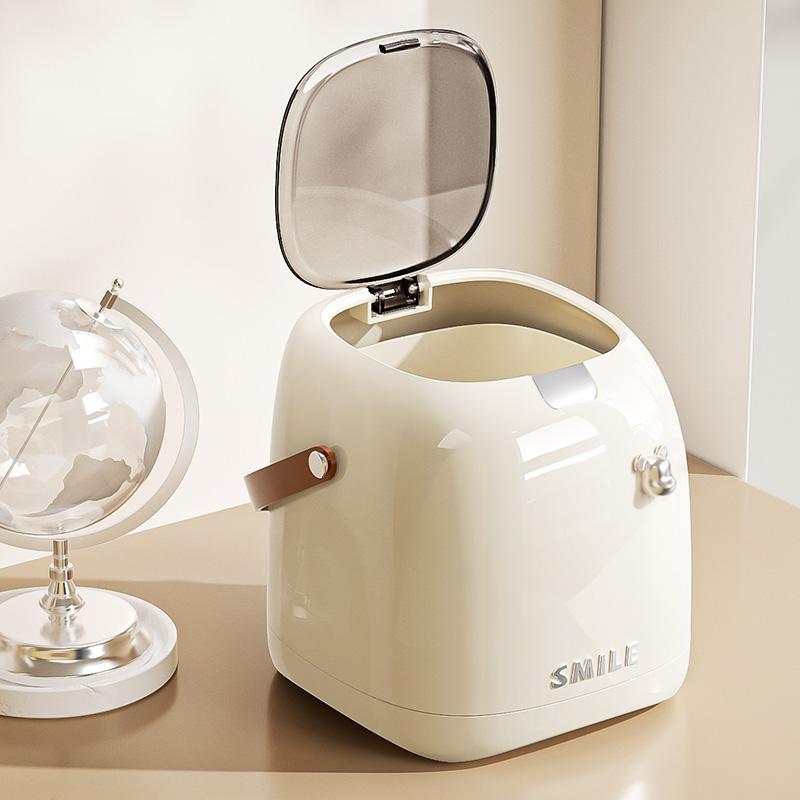 Beishan 2L Luxusní Stolní Koš na Odpadky, Malý Papírový Koš s Uchem, Vhodný pro Kanceláře, Ložnice, Obývací pokoje atd.