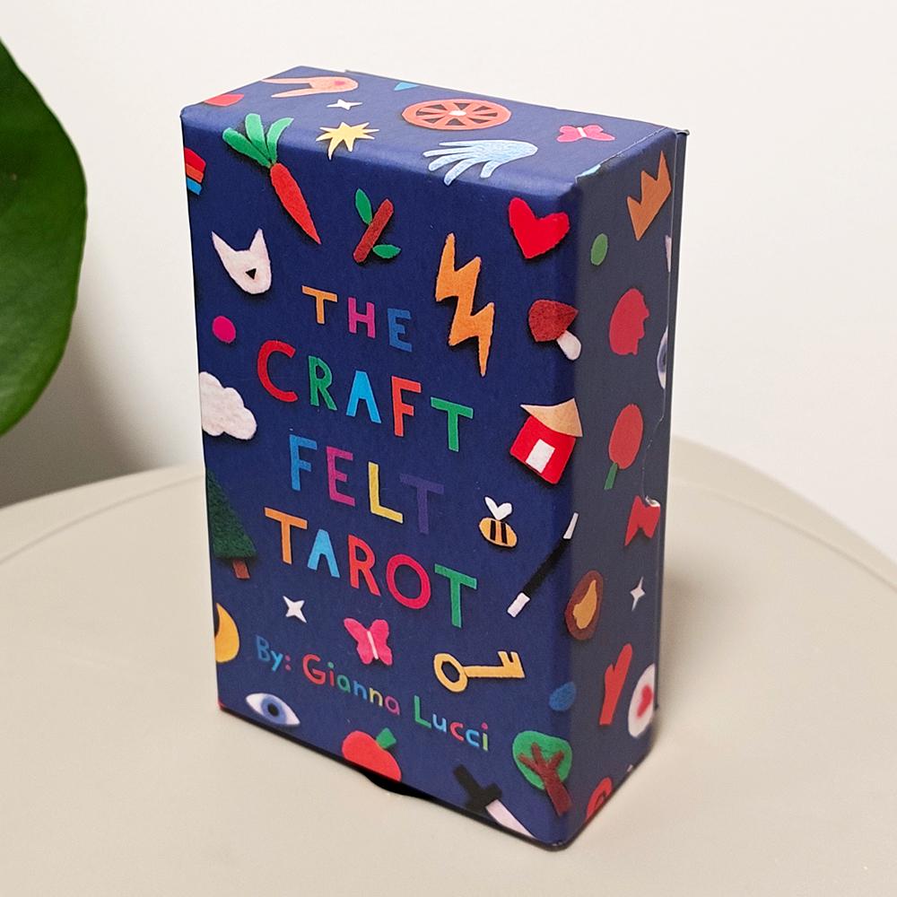 Il Feltro Artigianale Tarot 12*7cm Mazzo da 78 Carte Arte Unica in Feltro Tagliato a Mano Rider Set Divinatorio Fantasioso in Scatola Rigida