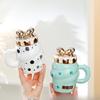 Creative Ice Cream Ceramic Cup Cone Mug with Lid High Value Water Cup Household Cup Event Gift