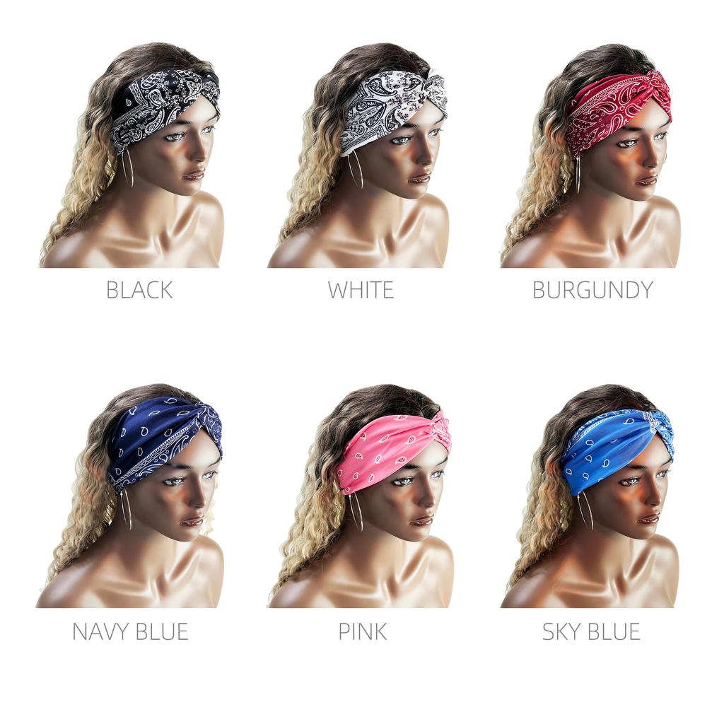 Head Bands Cross Elasticity Hair Band Bandana Print Head Wrap Beauty Sports Headband
