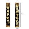 Labeol Happy New Year Banner, 72 x 12 Inch Large Front Door Porch Sign Hanging Banner Decorations New Years Eve Party Supplies 2025, Happy 2025