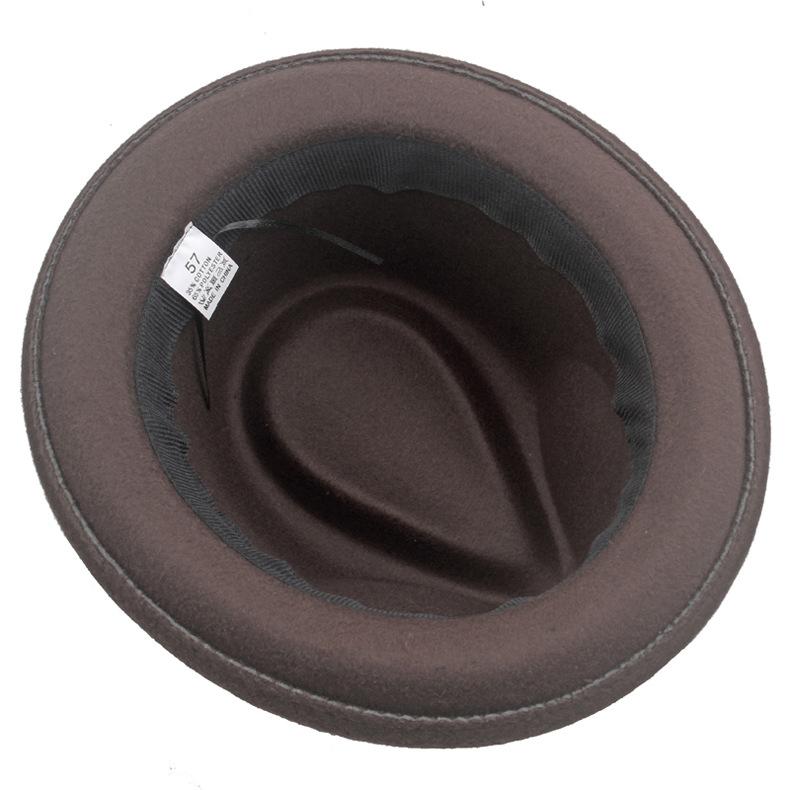 Winter Jazz Hat Women's Wool Roll-Up Small Hat Gentleman Hat Stage Performance Hat Fedoras Hat