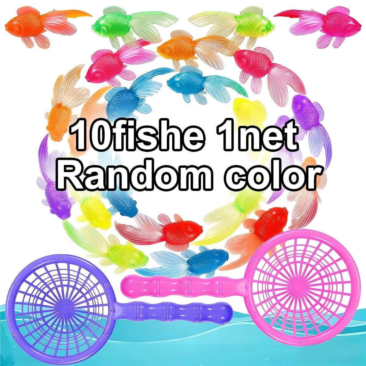 

10pcs Floating Fake Goldfish Set with Net - Realistic Plastic Water Decor for Indoor/Outdoor, No Battery Summer Pool Party ZSY