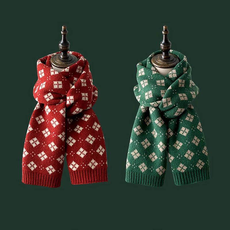2026 New Year Christmas Gift Knitted Scarf Soft Cozy Thick Winter Windproof Warm Scarf Outdoor Motorcycles Ski Mask Scarfs