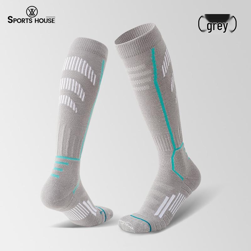 Sport'sHouse Men's Thick Wool High Tube Ski Socks with Terry Bottom
