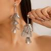 1Pair Romantic Petal Flower Long Hanging Earrings For Women Trendy Elegant Tassel Piercing Drop Earrings Party Jewelry Gift