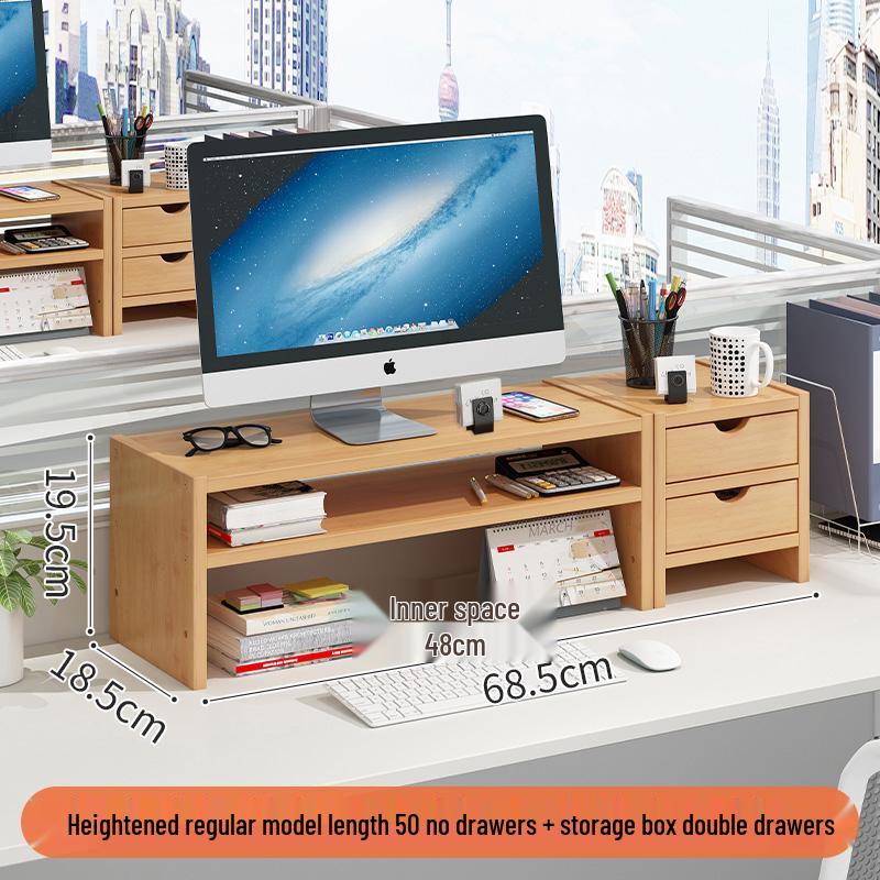 Double-Layer Desktop Monitor Riser & Keyboard Organizer