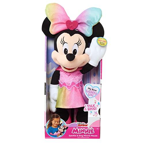MINNIE Just Play Disney Junior Minnie Mouse Sparkle and Singing Minnie Mouse 13-inch Light and Sound Plush Toy