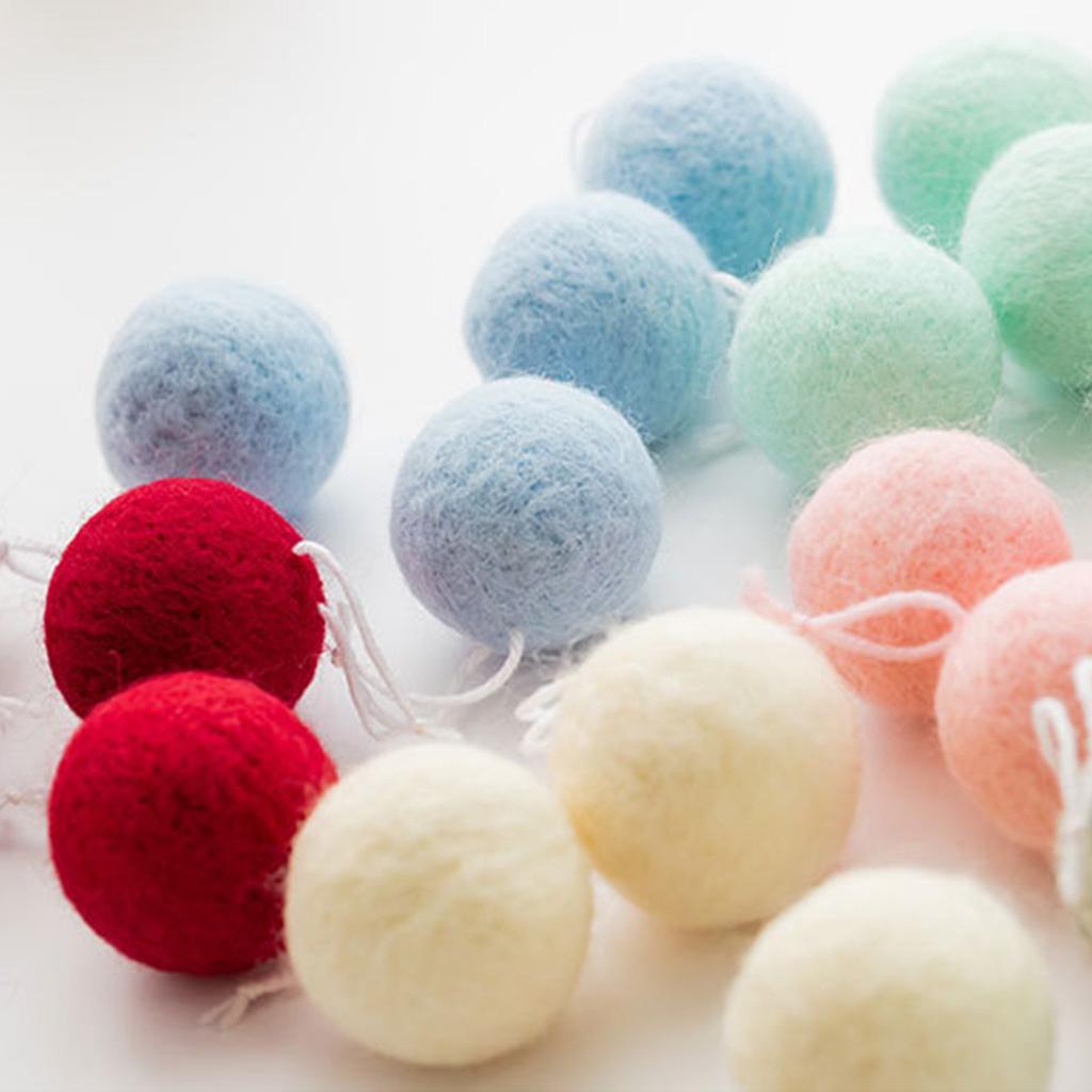 3x/Set Wool Felt Ball Hanging Pendant Photo Props Felt Ball Garlands Decoration