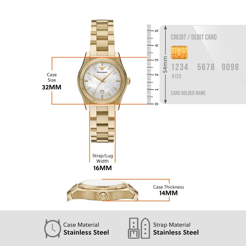 Emporio Armani AR11657 Gold Watch Women's