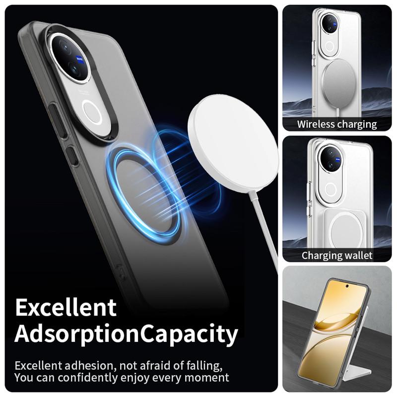 Magnetic For Vivo V50 5G Case Magsafe Wireless Charging Cover Vivo V50 5G Matte PC Protective Phone Back Cases For Vivo V50 5G