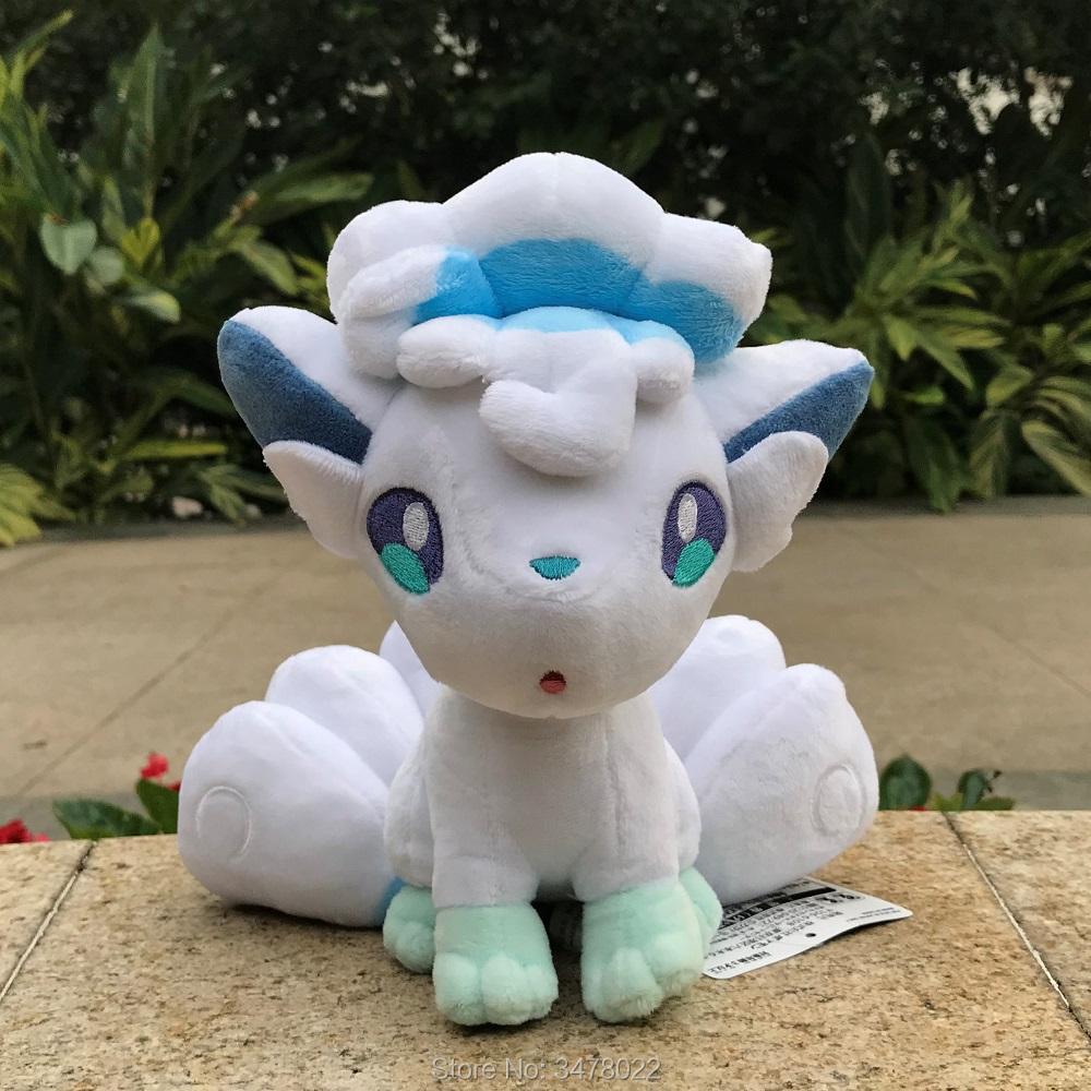 20cm Anime Pokemon Plush Alola Vulpix Six Tails Fox Cuddly Stuffed Toy Cartoon Soft Doll белый