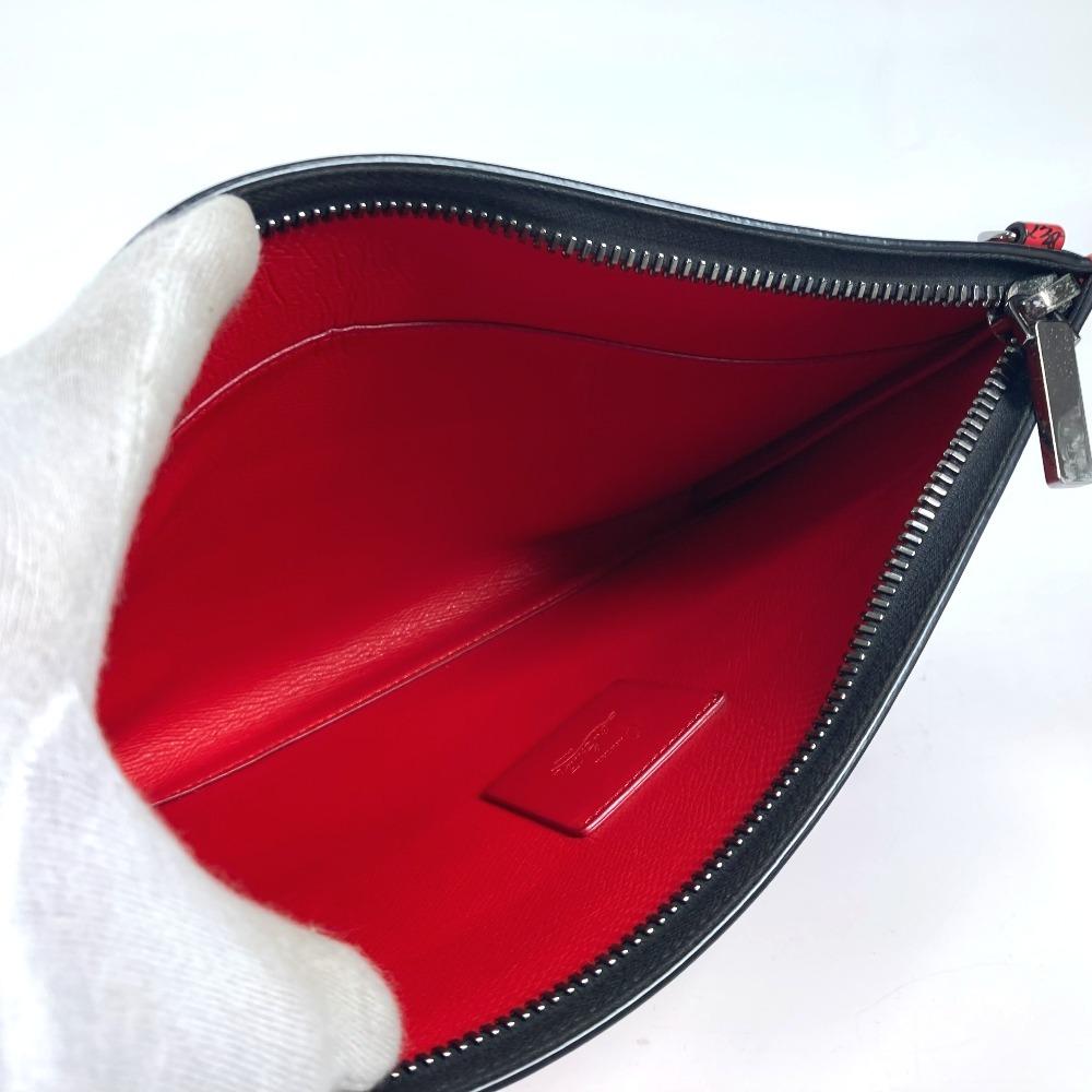 Christian Louboutin logo Bags, bags, pouches Clutch bag Leather Black/Red